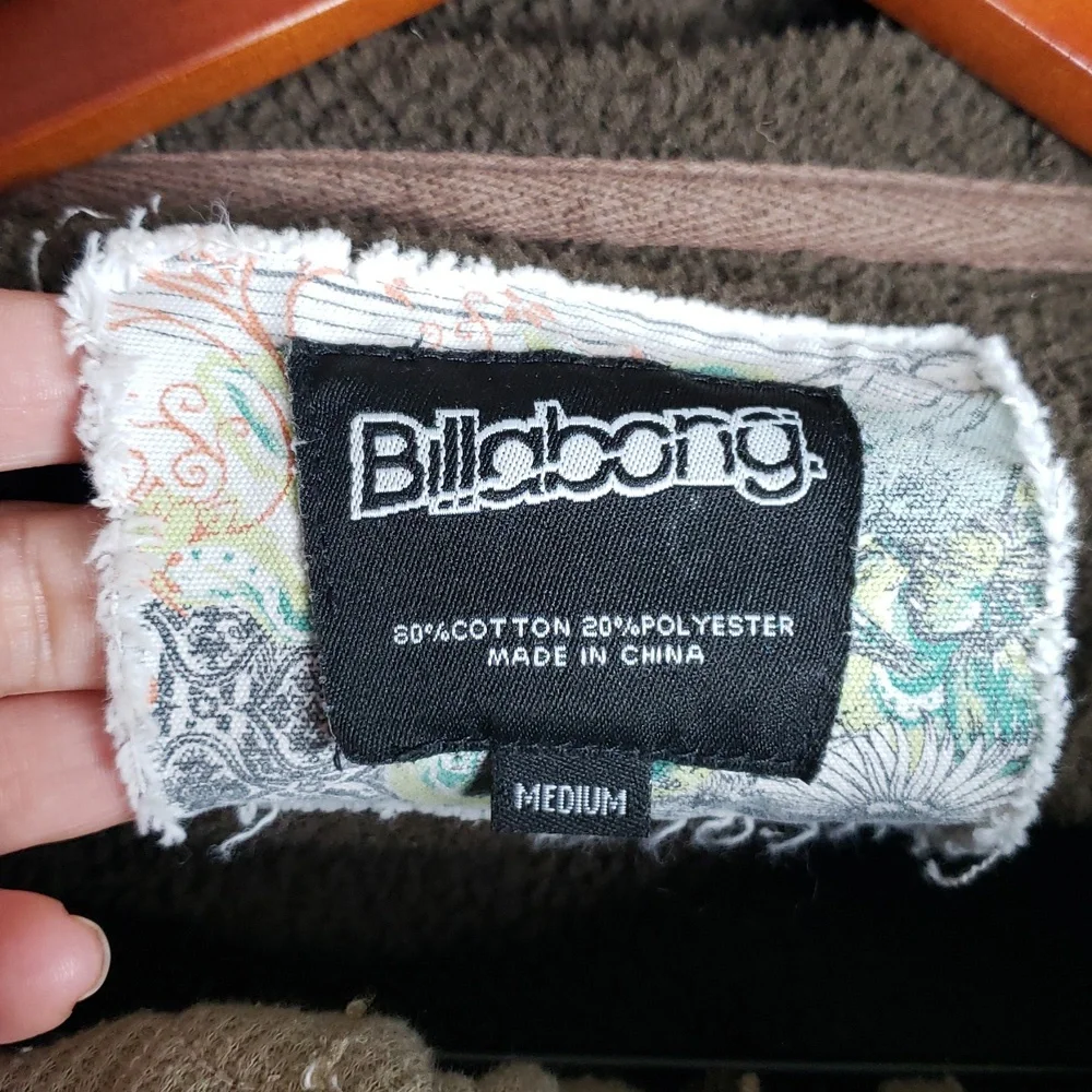 Vintage Billabong Mens Embroidered Logo Full Zip Hoodie Size M Preppy Y2K Fleece - Picture 11 of 16